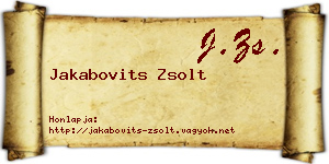 Jakabovits Zsolt névjegykártya